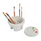 KINGART® Round Brush Tub Basin with Built In 9-Well Paint Palette